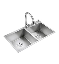 Stainless Steel Sink Double Sink Kitchen Wash Basin Size Basin With Knife Rack